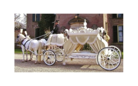 Koets wit met paarden